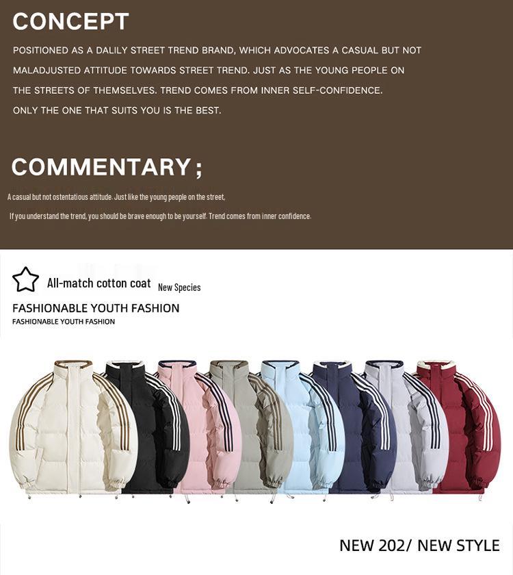 2024 Men's Trendy Windproof Cotton Jacket: Thick, Warm, Stand Collar Outerwear for Autumn/Winter