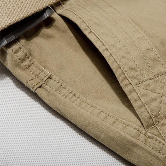 Pantaloni Scurți Cargo Casual pentru Bărbați, Culoare Solidă, Respirabili, cu Buzunare Multiple, Pantaloni Scurți de Plajă