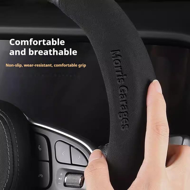 Car Carbon Fiber Leather Steering Wheel Cover For MG MG4 3SW ZR EHS EZS GS MG7 MG5 MG6 MG3 HS ZS EV GT X Power Auto Accessories we4