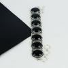 Dainy Svart Onyks Edelstein Håndlaget 925 Sterlingsølv Armbånd, Svart Onyks Armbånd Til Kone, Unisex Armbånd, Bryllupsgave
