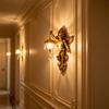 Resin Vintage Vegglampe Liten Vinget Engel/Jesus/Jomfru Maria Veggapplikasjon Middelaldersk Gotisk LED Veggdekor for Soverom Stue Gang