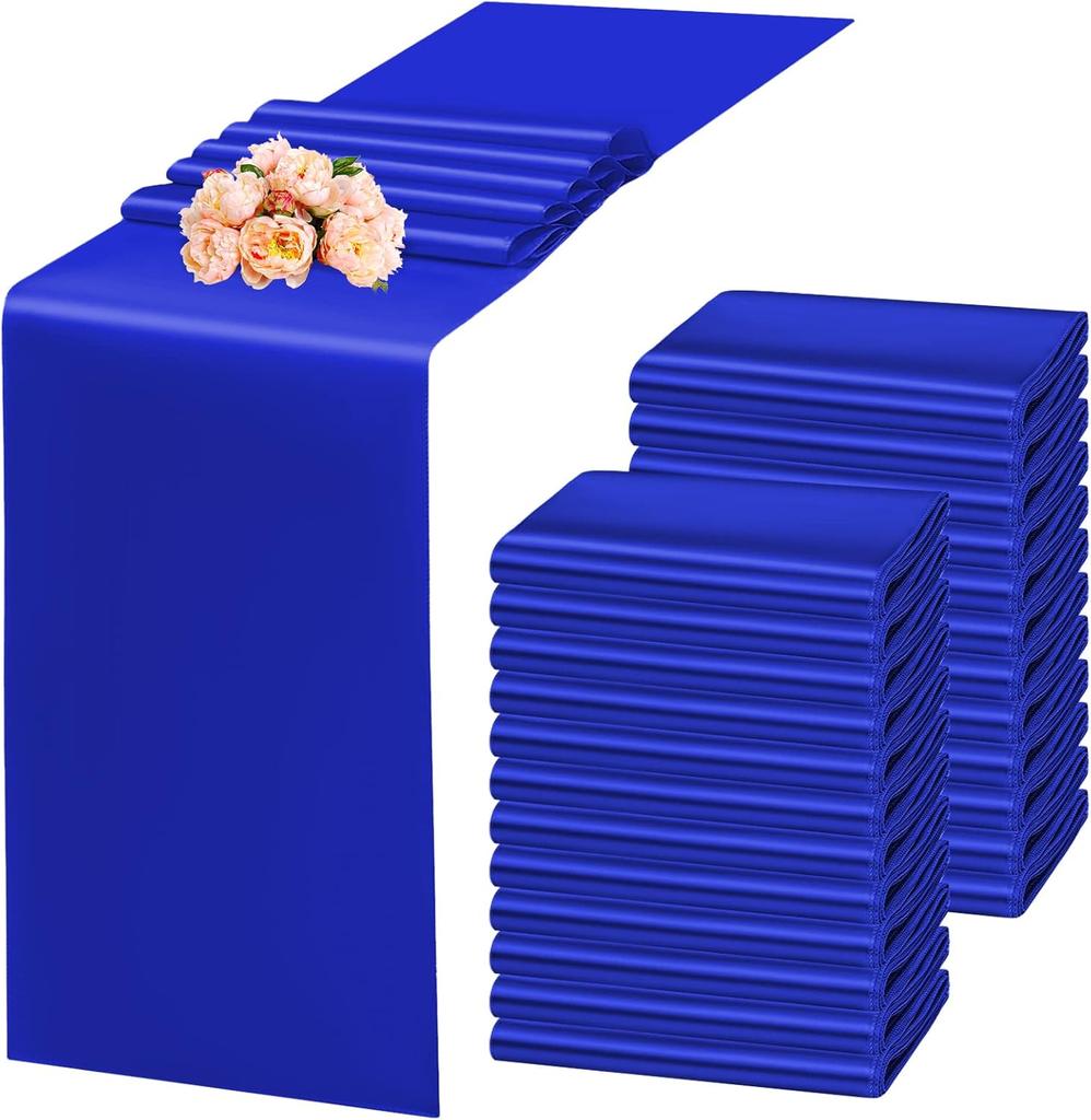 24 PEZZI Runner da Tavola 12 X 108 Pollici Lungo Azzurro Cielo Raso Seta Runner da Tavola per Matrimonio Banchetto Lauree Festa di Compleanno Decorazione