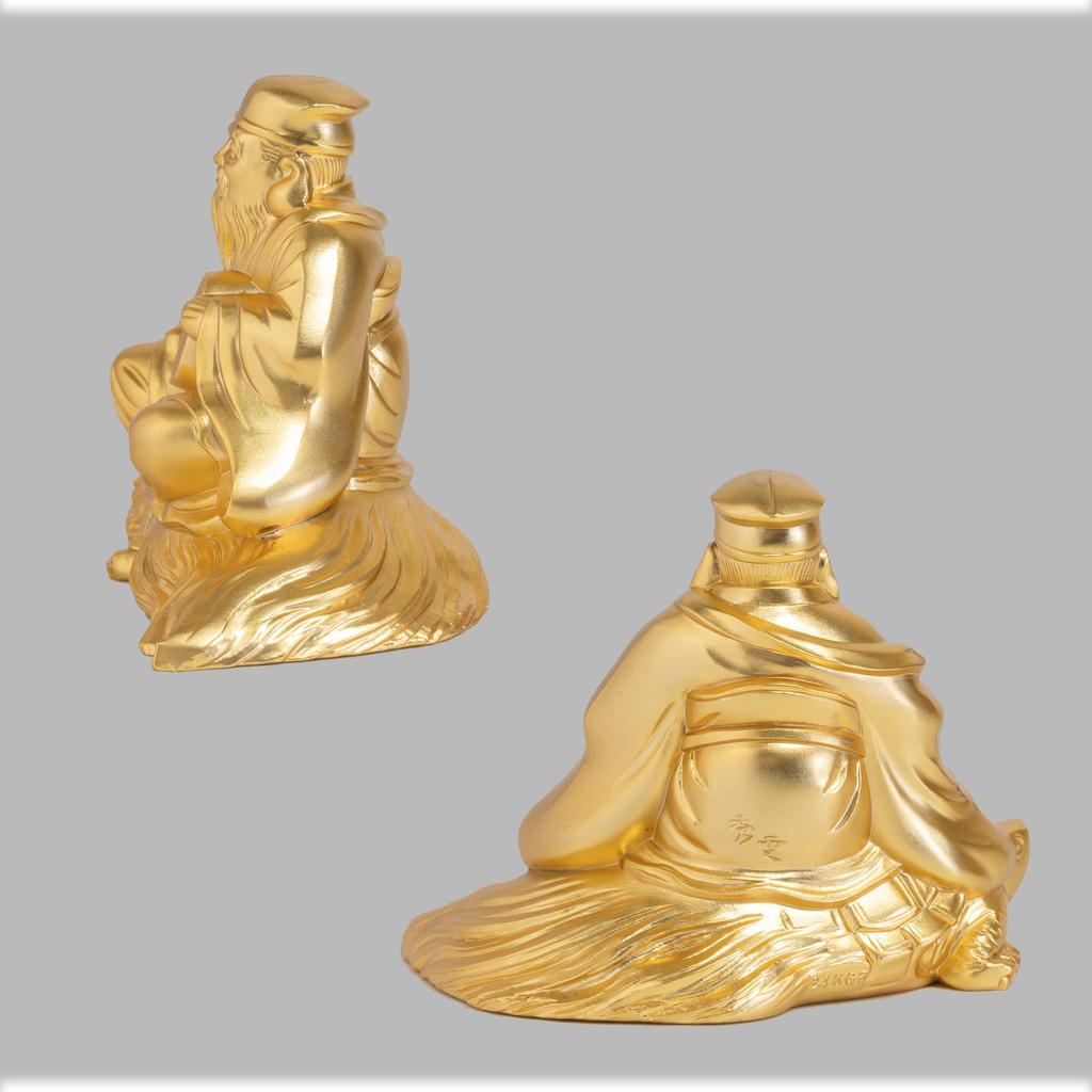 Viel Glück Sieben Glücksgötter Jurojin Buddhist Hideun Makita Statue Ornament Takaoka Kupferware (Vergoldet/24K) Bildhauer Prototype_Buddha (Jurojin