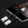 Aluminum Alloy 2-in-1 Cable Headphone Jack Splitter Adapter Fast Charging Port Dual Converter