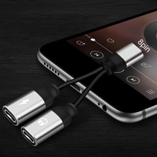 Aluminum Alloy 2-in-1 Cable Headphone Jack Splitter Adapter Fast Charging Port Dual Converter