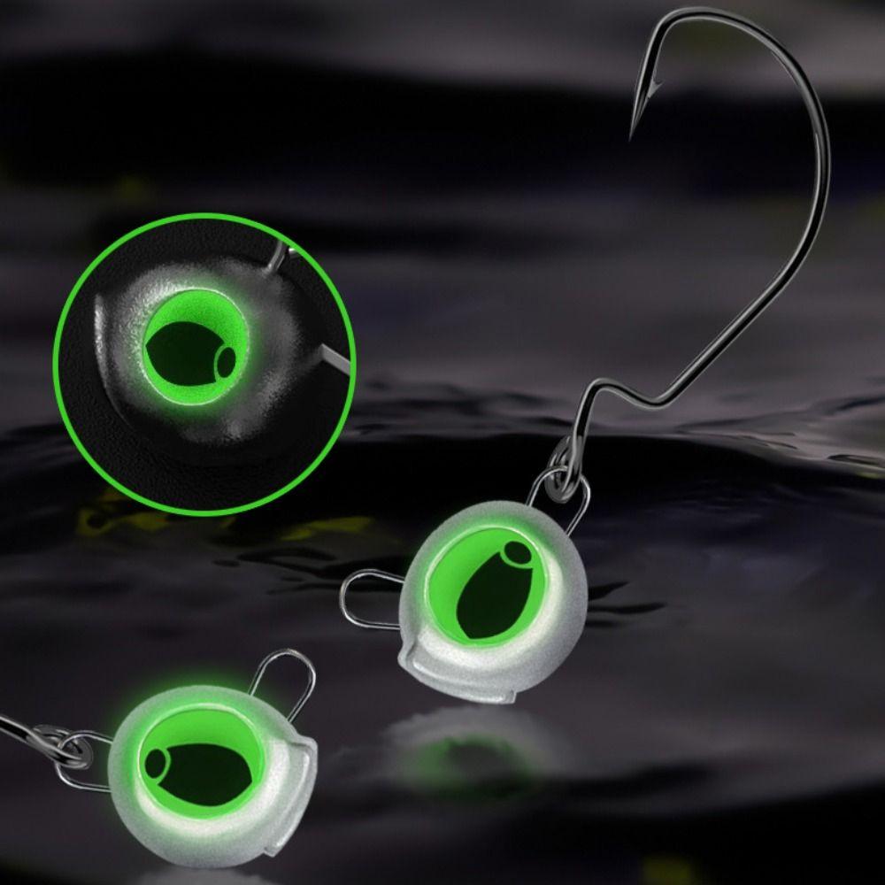 10PCS Metal Fishing Worm Lure Hooks Silver Seawater Freshwater Fishhook Swing Jig Tackle  Fishing