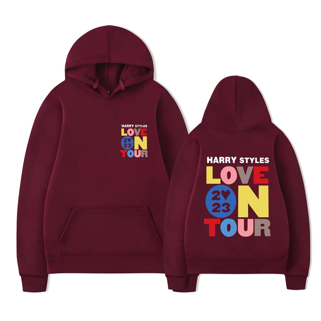 Love on Tour Print Fashion Sweatshirt Hip Hop Casual Tops Oversize Unisex Autumn Winter Fleece Streetwear Tops