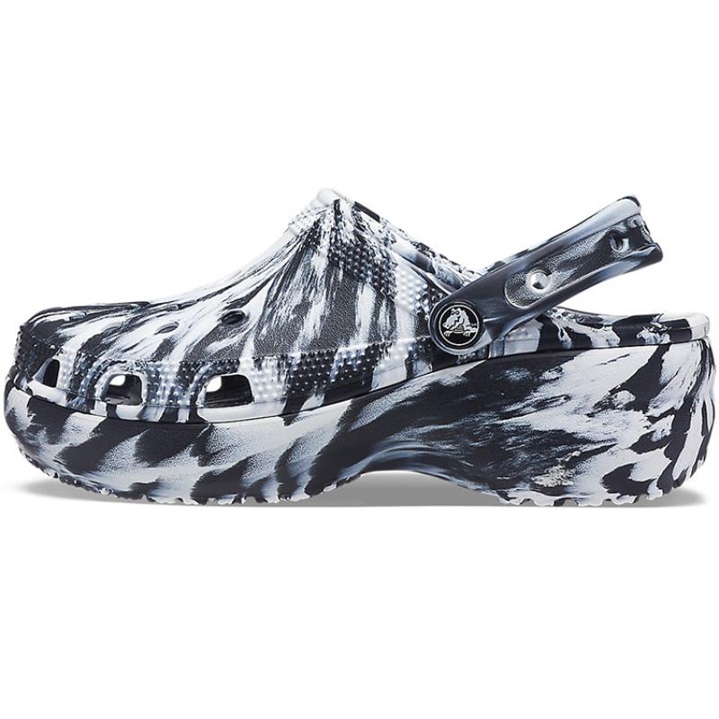 Crocs Classic Clog EVA Platform Marbled Clog 'Black White' Women's