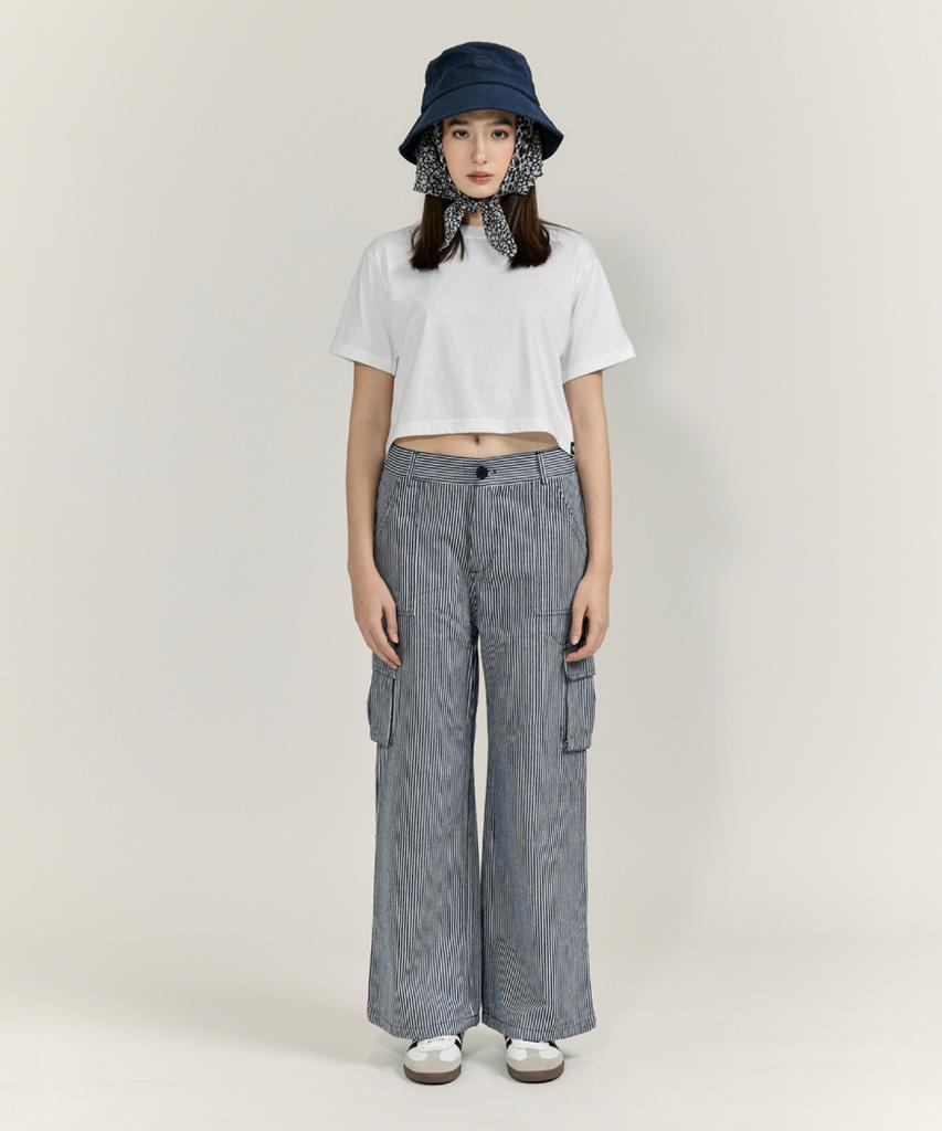 Keullaessikeulleob Basic Striped Cargo Pants (2 Colors)
