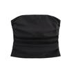 2025 Spring Women's Slim Strapless Top with Metal Zipper and Pleated Accents