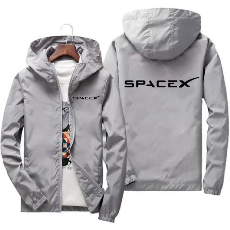Mountaineer clothing 2026 Nieuwe Heren SpaceX Space X Logo Hoodies Print Casual Lente en Herfst Beschermende Racepakken Sport Ritssluiting Jas Jassen XL