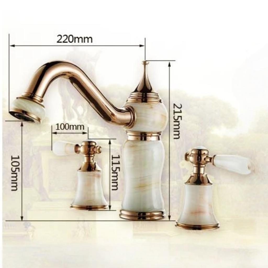 Rose Gold Bathroom Gold Faucet basin faucet Brass Jade widespread faucet Tap luxury Basin Mixer Hot Cold shower room sink Faucet