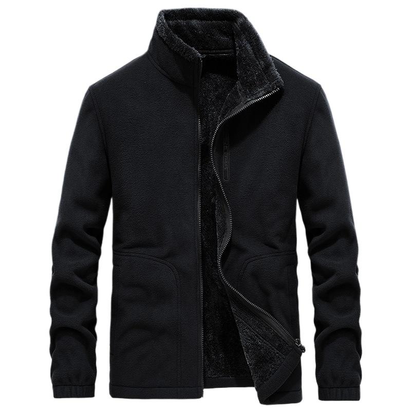 Men's Big Size Fleece Jacket Winter Warm, Thickened Soft Thermal Lining Windproof Outdoor Coat, Loose Fit Casual Pullover M-4XL