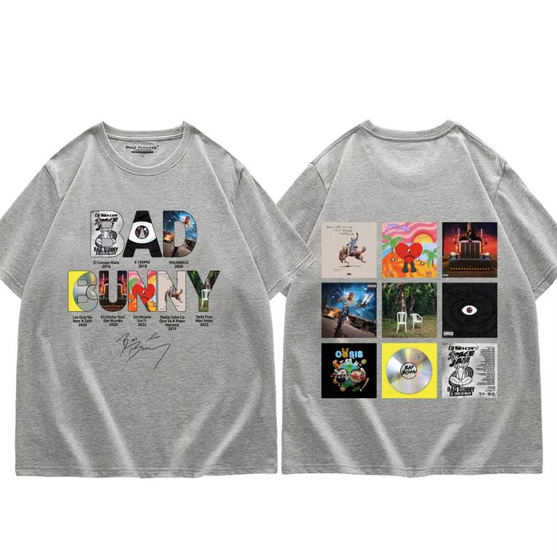 

Rapper Bad Bunny Music Album Poster Print Tshirt Harajuku Hip Hop Oversized T Shirts Unisex Women Y2k Fashion Clothing Tshirts S
