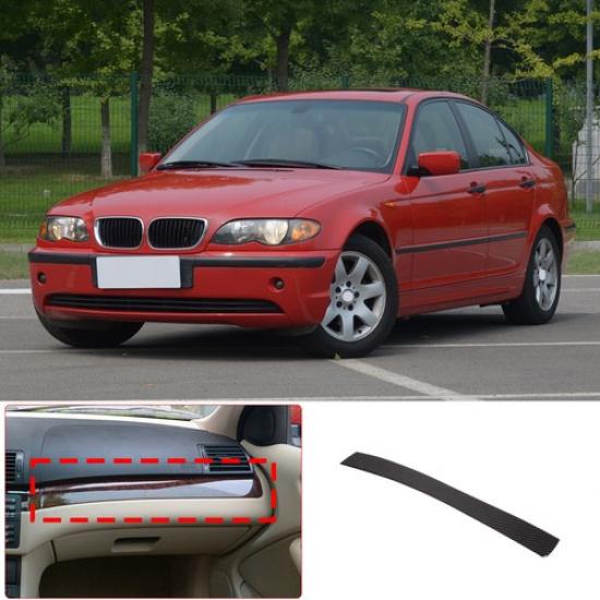 Carbon Fiber Copilot Dashboard Panel Trim Strip Cover For BMW 3 Series E46 98-05