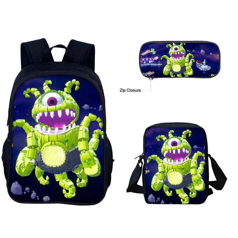 Print Backpack 3-Piece Set for Kids, Waterproof, Large Capacity, School Gift