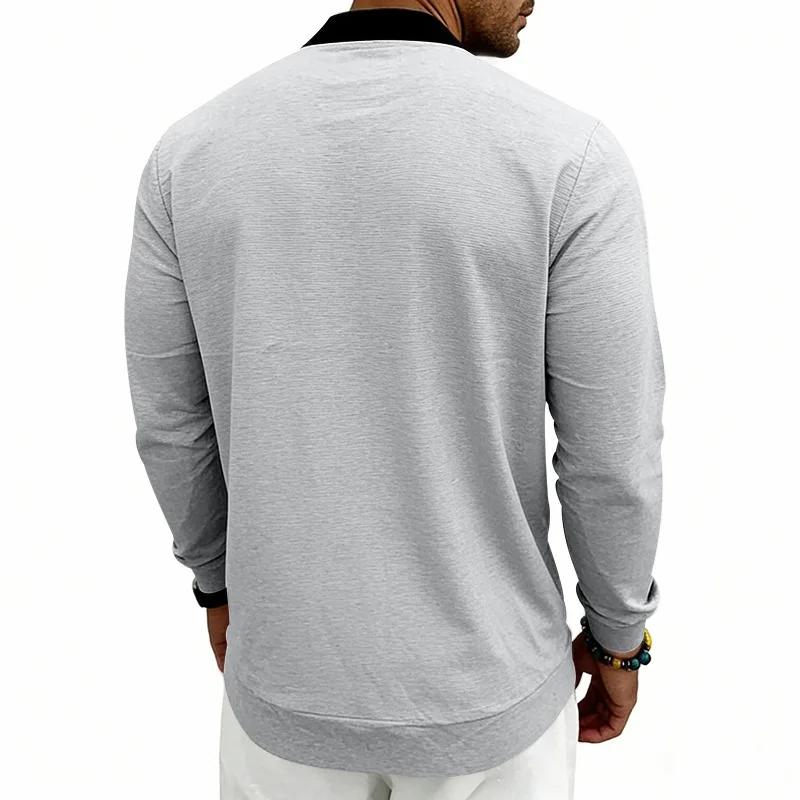 Herren Einfarbige Baseballkragenjacke Lässige Reißverschluss-Bomberjacke Leichter Streetwear-Mantel für Frühling Herbst