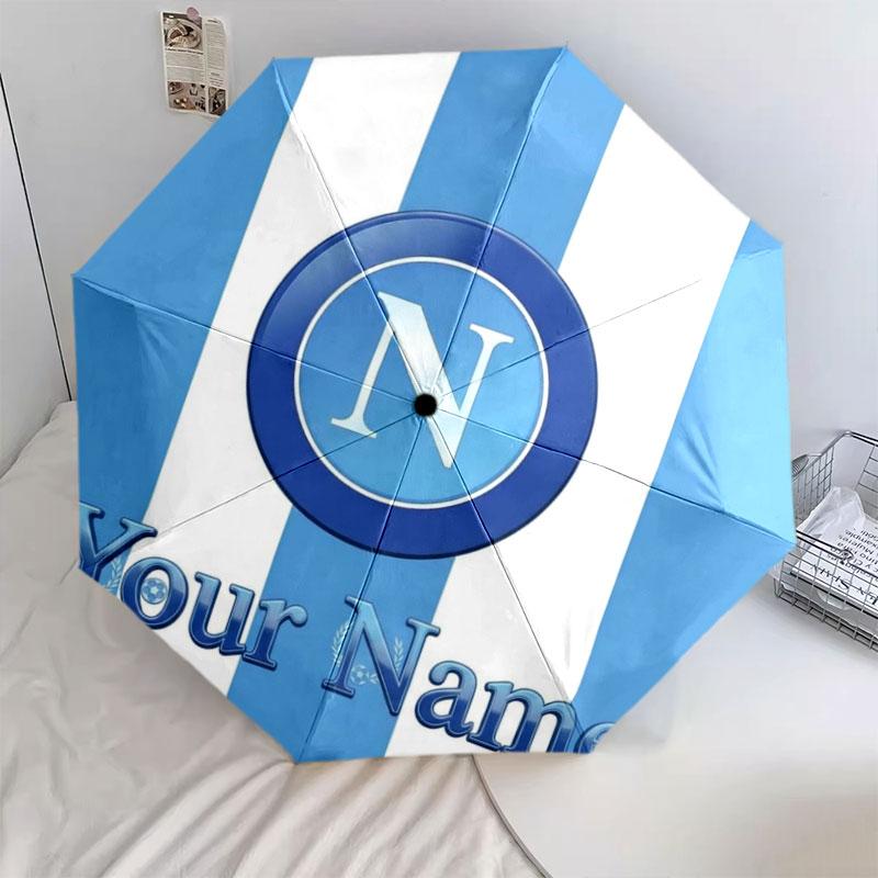 1 PC Automatic Folding Umbrella - SSC Napoli Custom Name Pattern, Portable & Foldable Design with 8 Ribs, Christmas Birthday Gifts