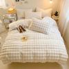High-End Faux Rabbit Fur 4-Piece Winter Bedding Set with Thick Coral Fleece Milk Velvet Quilt Cover