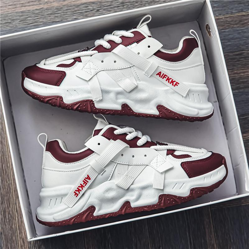 Mode Nytt Specialerbjudande Herrsneakers Modetrend Mångsidiga Fritidsskor Tjocka Sulan Höjdökande Bekväma Löparskor
