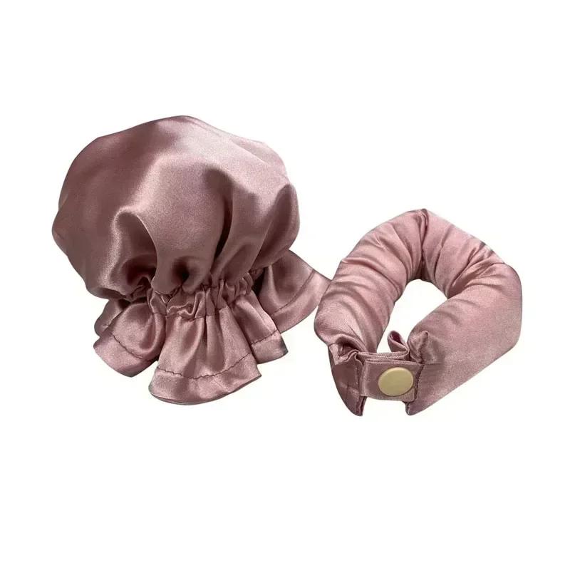 Heatless Hair Curler Satin Sleeping Cap Set No Heat Hair Rollers Curling Rod Headband Soft Curlers Lazy Curls Bonnet Night Hat