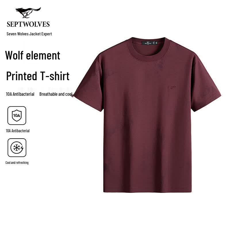 Septwolves Men s Cooling & Antibacterial Round Neck T-Shirt 180/96A