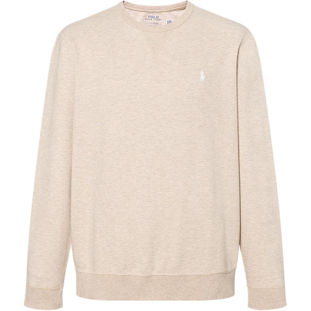 Polo Ralph Lauren Solid Color Logo Embroidered Crew Neck Pullover Long Sleeve Sweatshirt Men Sweatshirt Beige 710881519-010