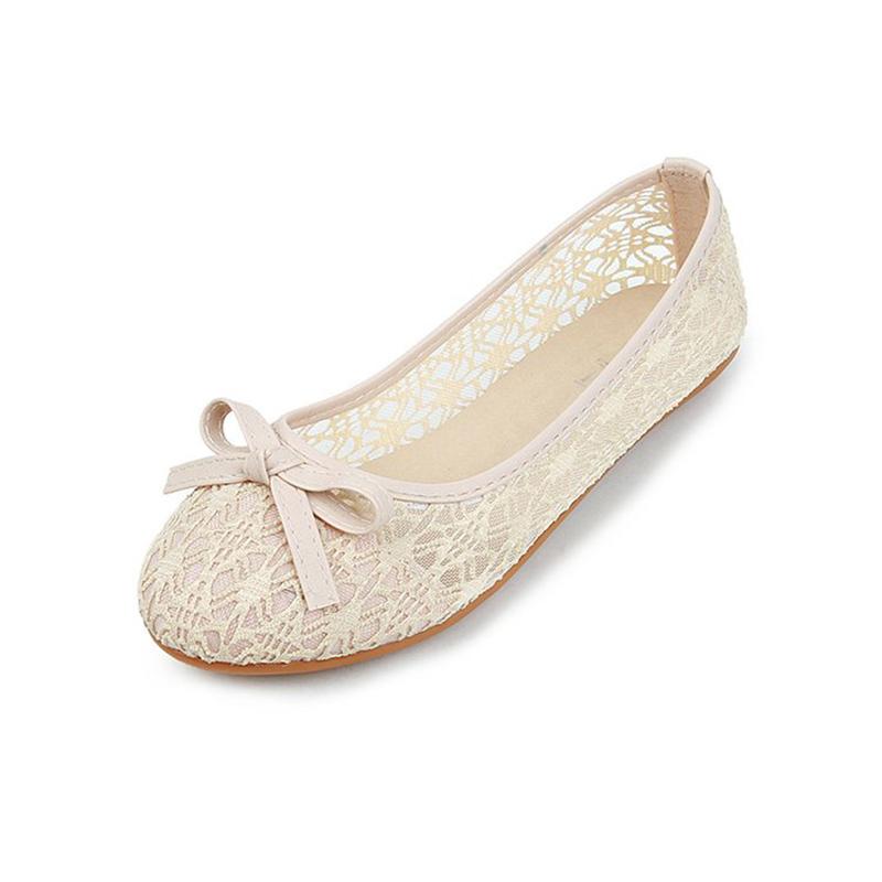 Scarpe Basse da Donna con Fiocco Scarpe da Ballo Basse Moda Donna Slip-On Tagli Bassi Scarpe Piatte da Donna Dolci Scarpe Casual Traforate Scarpe Basse Traspiranti
