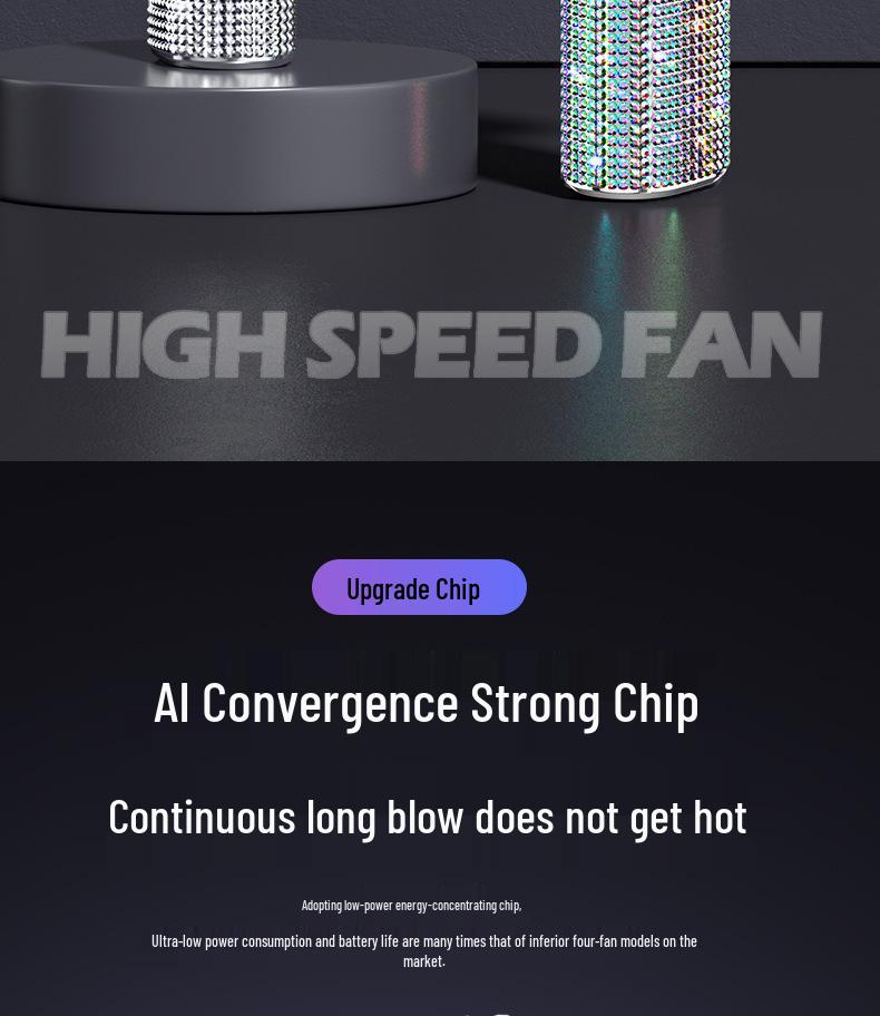 S5 Diamond Handheld Fan: 199-Speed Digital Display, High-Speed, Portable, Shining Design for Outdoor Use