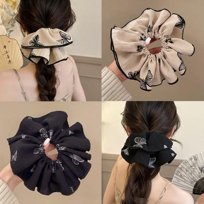 Korea Elegant Big Scrunchies Women Girl Elastic Hair Rubber Band Accessories Tie Hair Ring Rope Headdress Headwear Ornament