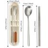 2 in 1 Student Cutlery Lightweight Camping Spoon Tableware Travel Flatware  Kitchen Accessories