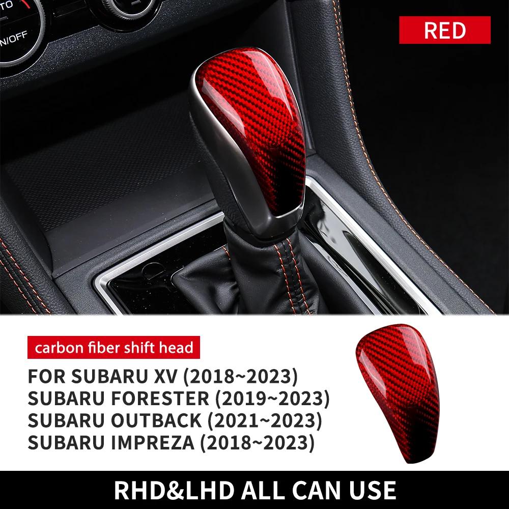 For Subaru XV Impreza 2018+ Forester 2019+ Outback 2021+ Gear Shift Lever Knob Cover Sticker Accessories Real Hard Carbon Fiber