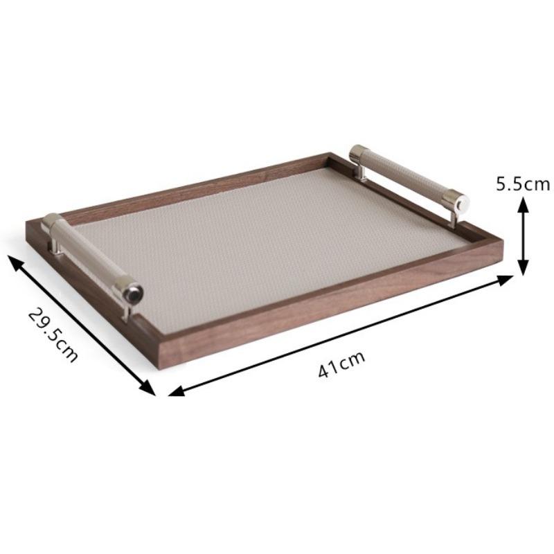 

Solid Wood Tray Luxury Rectangle Kitchen Trays Modern Minimalist Household Decorative Tray Living Room Furniture Accessories