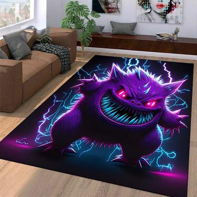 Poke Mon Gengar Vloerkleed Schattig Tapijt voor Woonkamer Kinderkamer Bank Deurmat Keuken Huisdecoratie, Antislip Mat Cadeau Potdemiel