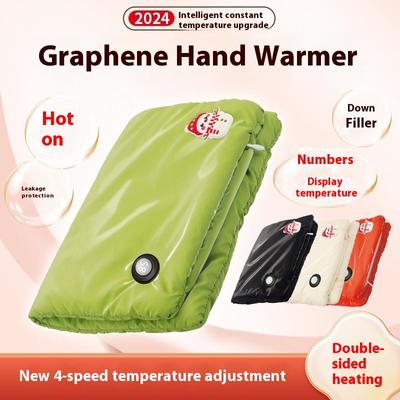 2024 New Graphene Hand Warmer Bag USB Explosion-proof Digital Display Anhydrous Hot Water Bag Rechargeable Hand Warmer Heating Pad