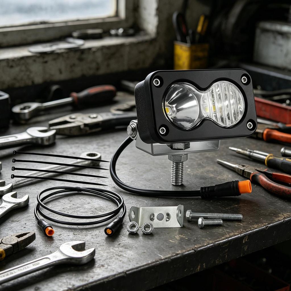 20W 6500K Wasserdichter Elektrorad-Scheinwerfer LED-Fahrradlicht mit 3-Pin-Anschluss für Motorrad-Nachtfahrten Outdoor-Radfahren
