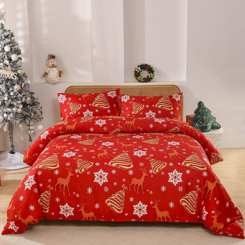 2025 New Christmas Theme Duvet Cover Set Luxury Soft Bedding Set with pillowcase skin-friendly machine washable Room Decor Gift