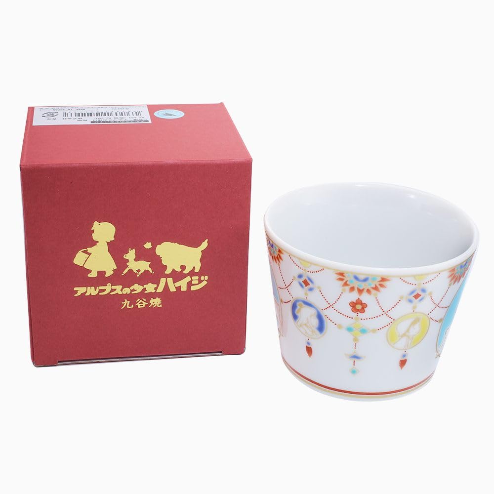 Made In Japan Kutani Ware Alps Girl Tableware Colored Free Gift Crimson Heidi and Yuki Heidi/Heidi Pottery/Tableware/Japanese Cup/Cup/Cup