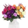 21 Heads Artificial Rose Bouquet Fake Rose Flowe Ornaments Outdoor Garden Wedding Bridal Wreath Accessories Party Decoration