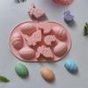 9-Holtes Paas Siliconen Paasei Konijn Vormige Bakvorm Chocoladevorm Paas Thema Feestdecoratie