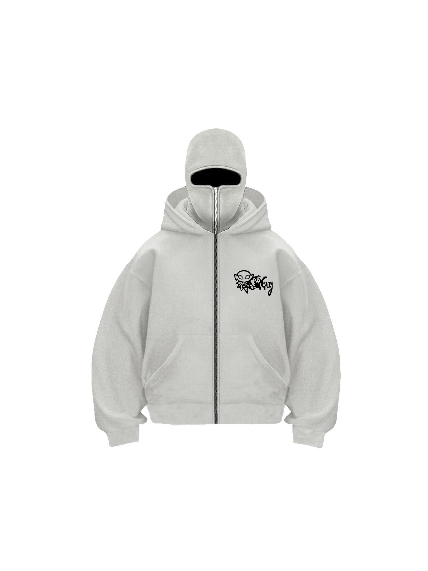 

2025 American Trendy Double Hood Zipper Jacket Hoodie - Windproof High Street Couple Style Cardigan. L