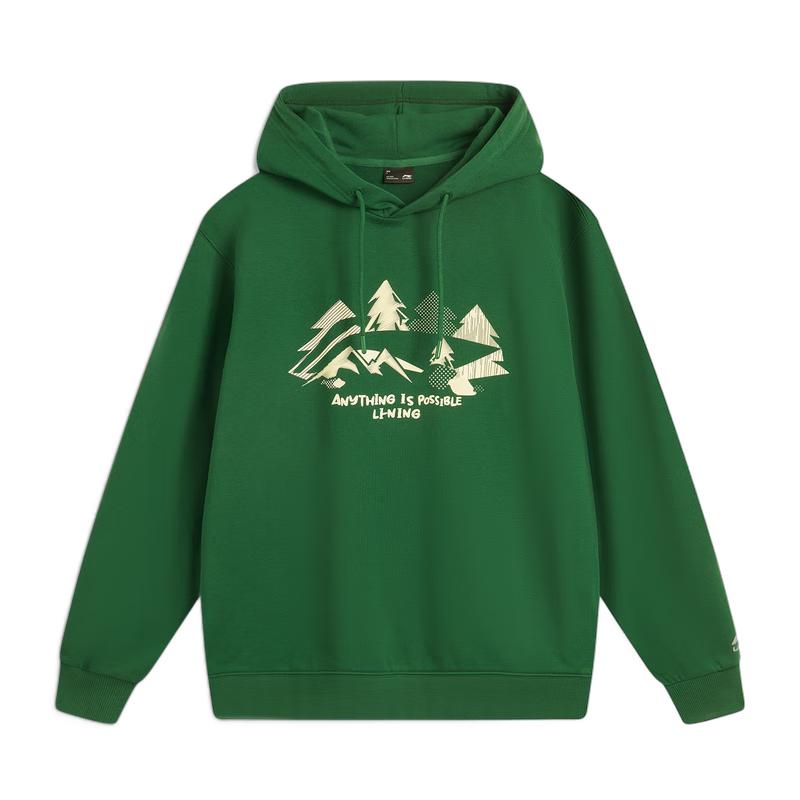 Li-Ning 2025 Unisex Fashion Print Hooded French Terry Sweatshirt AWDV355