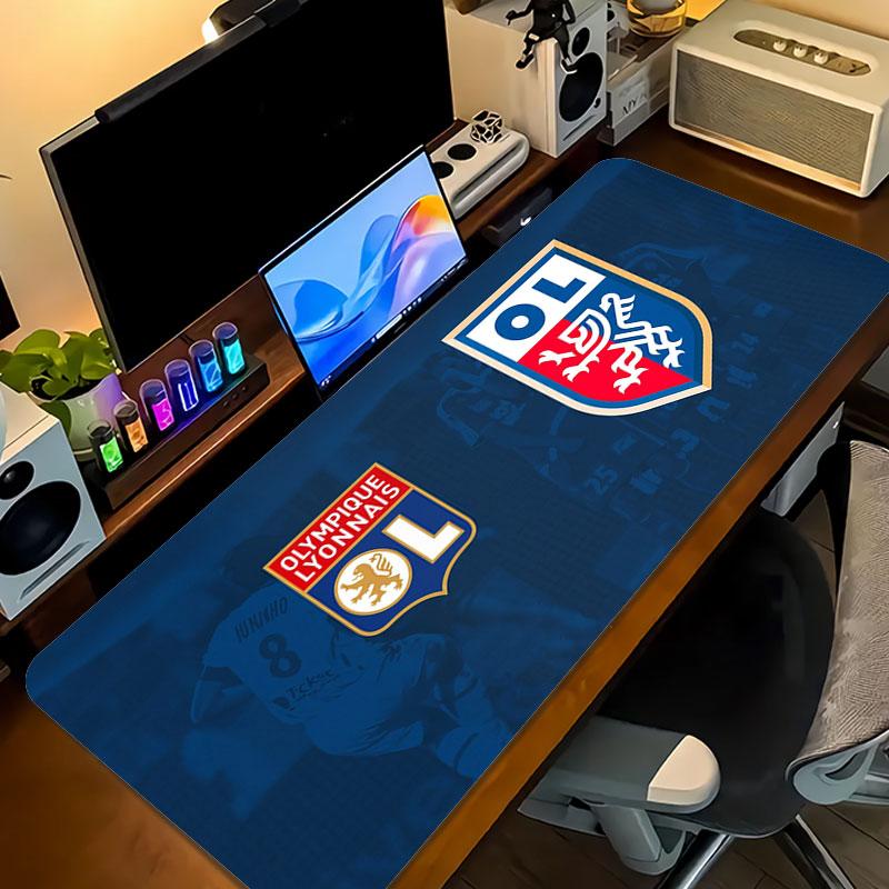 Olympique Lyonnais Football Team Mouse Pad, Large Gaming Desk Mat, Non-slip XXL Mousepad for Laptop & Tablet, Mini PC Playmat with Stitched Edges
