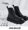 Internet celebrity Martin boots men's high-top tide summer and autumn British style retro mid-top leather shoes heightening black leather boots