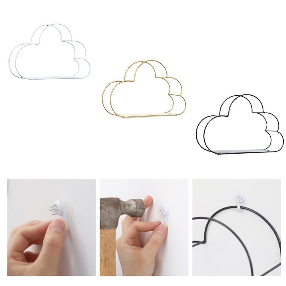 Nordic Iron Cloud Shape Decorative Shelf Potted Ornament Storage Holder Rack Shelves Wall Decoration