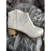 Leather Women Ankle Boots Women's Shoes Low Heel Cool British Embroidered Design Soft Short Boots Party Women Footwear