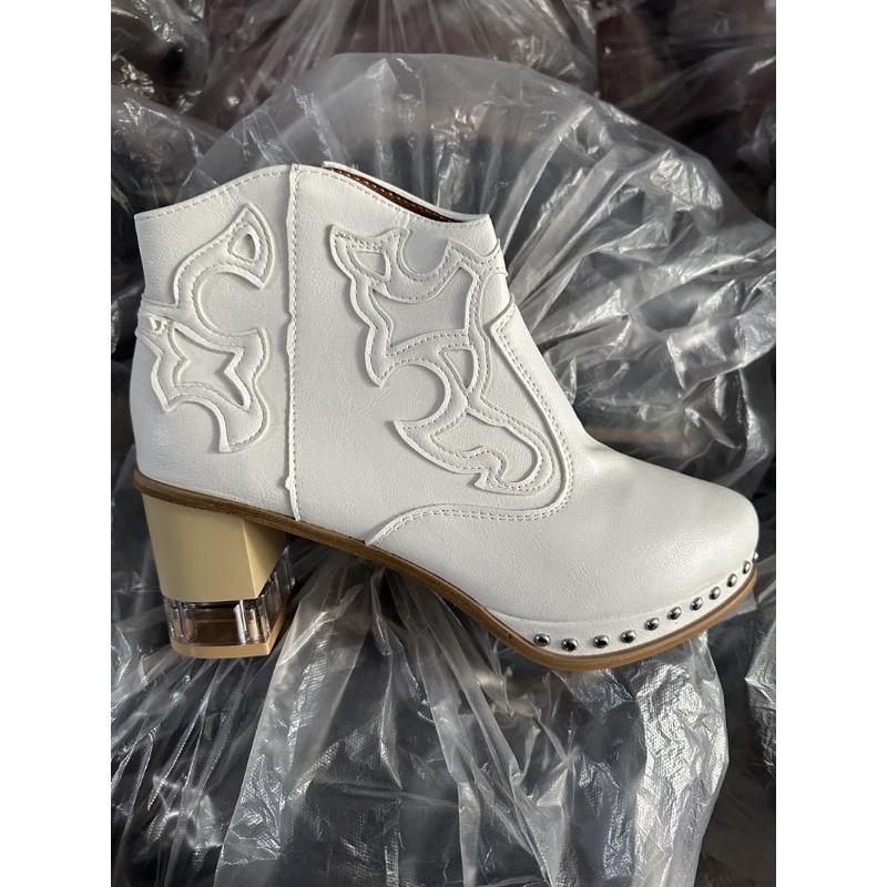 Leather Women Ankle Boots Women's Shoes Low Heel Cool British Embroidered Design Soft Short Boots Party Women Footwear