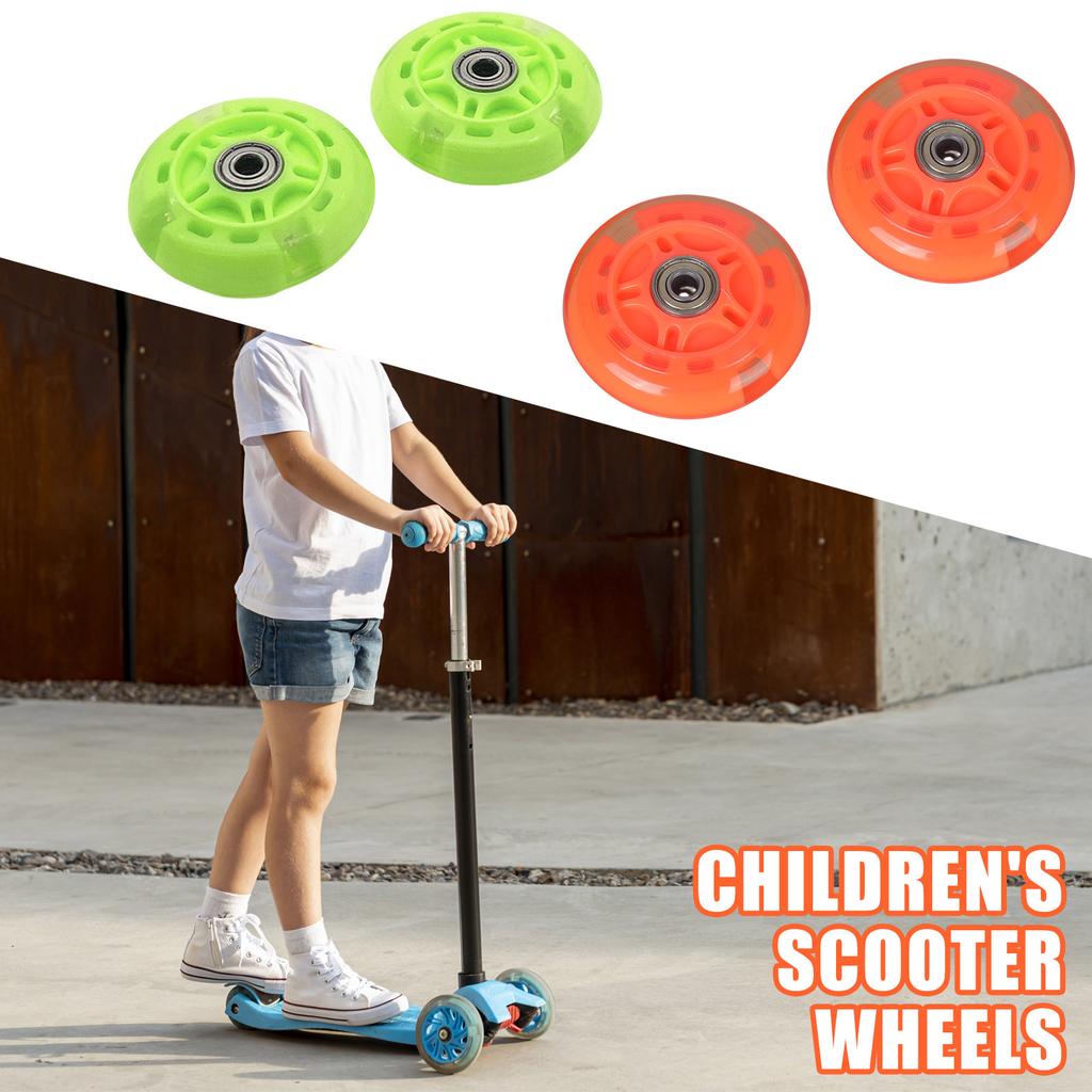 2pcs Mountain Skateboards Wheel Colorful Light Thickness Kids Scooters Wheel Enhances Cycling Enjoyment