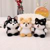 Dog Plush Toy Pendant Teddy Husky Corgi Schnauzer Plushie Keychain Kawaii Bag Key Ring Cute Puppy Dolls Car Decor Christmas Gift