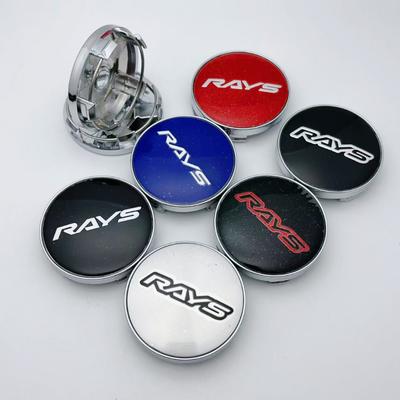 4pcs 60MM ( 56MM I.D ) Rays Logo Emblem Car Wheel Center Caps Wheel Hubcaps Auto Rim Centre Cover Black/Silver Car Accessories